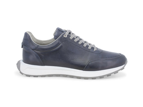 Melluso Scarpe Uomo Basse Lacci Primavera Estate in Pelle Blu U56013-232682